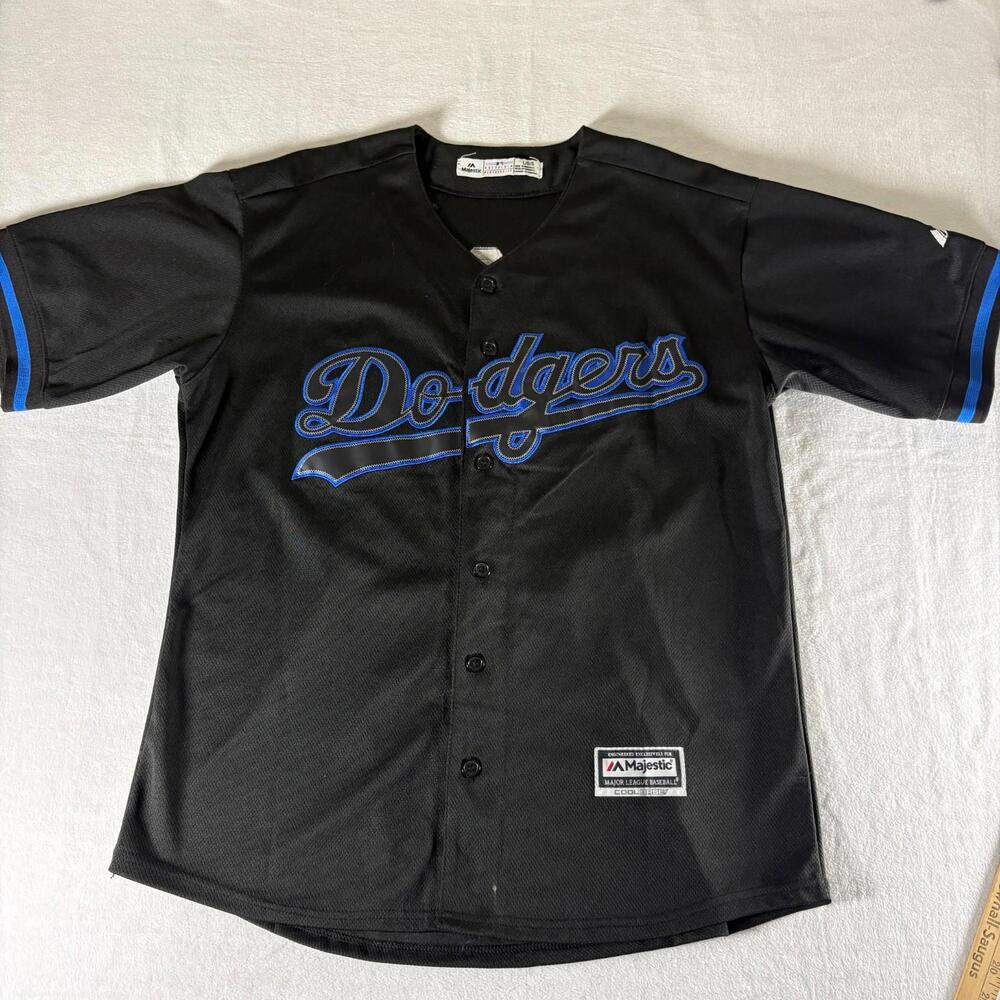 Majestic Black and Blue Baseball Jersey
